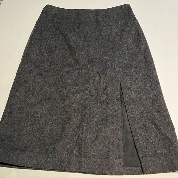 Banana Republic Stretch Skirt Gray Size 2 Wool Blend Pencil Midi - Picture 1 of 5